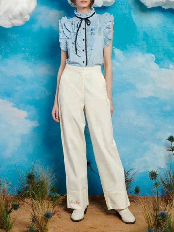 234CA739-D48B-7EA0-B762-548595502C5E Lucky Embroidered Trousers