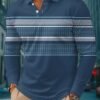 24388686-0573-1BAB-BA64-A0D1A027EBB4 Men's Business Casual Striped Button-Down Polo