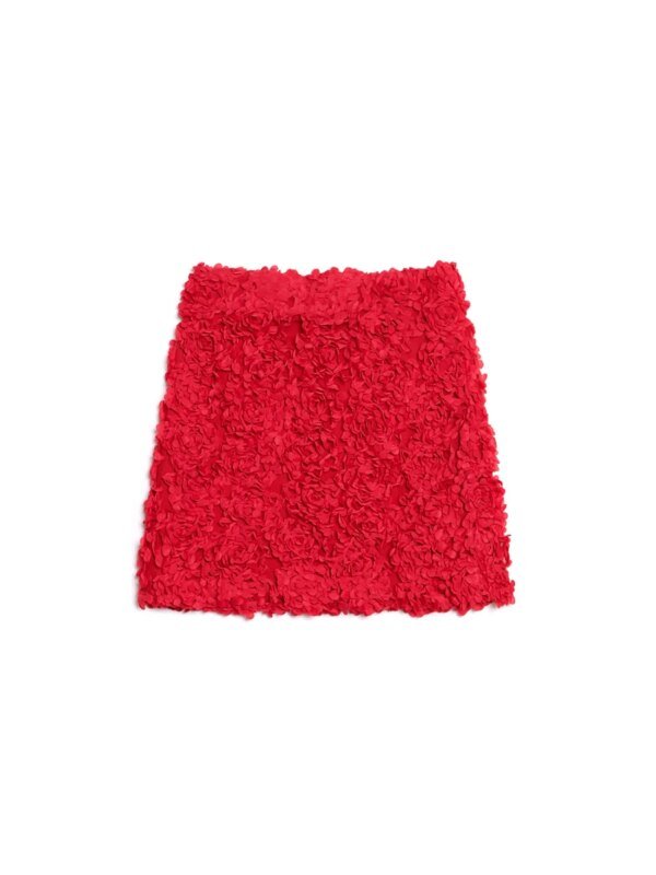 269FA1EF-3EF8-9997-56D8-460766EAD6A3 Rose Plume Mini Skirt