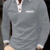 Men's casual contrast color block polo shirt