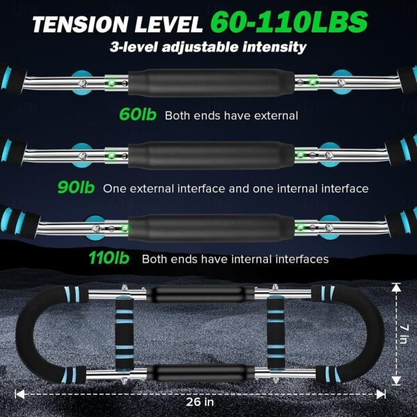 4dde640e6beac0a65cd28b81edf53c2a Twister Arm Exerciser, Adjustable Spring Workout Bar, Forearm Triceps Chest Enhanced Exercise Strengthener,Portable Home Fitness Equipment