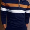Men's Business Casual Striped Zip-Up Shirt