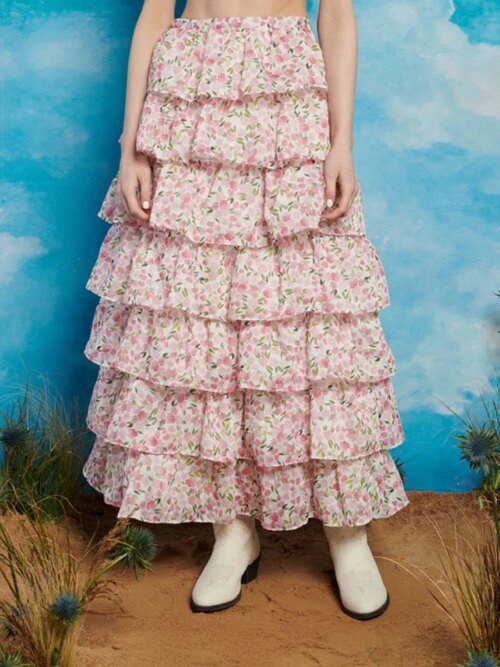A307CED9-533F-1CA7-2BDF-7FDAF6762451 Wild Hearts Tiered Midi Skirt