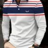 Men's Business Casual Striped Long-Sleeved Polo Shirt
