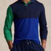 Men's Business Casual Striped Long-Sleeved Polo Shirt