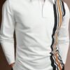 Men's Business Casual Striped Long-Sleeved Polo Shirt