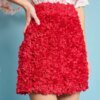 E831EE9D-7DAD-E2A6-3556-BE350721611C Rose Plume Mini Skirt