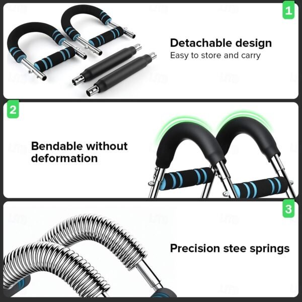 a6a54dfa4f5389132b3fa9e72c6dff9c Twister Arm Exerciser, Adjustable Spring Workout Bar, Forearm Triceps Chest Enhanced Exercise Strengthener,Portable Home Fitness Equipment